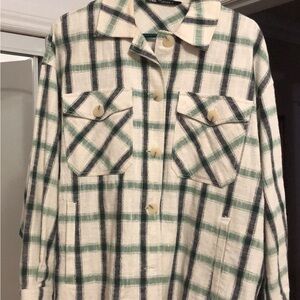 Zara Plaid Shirt in Green and Black